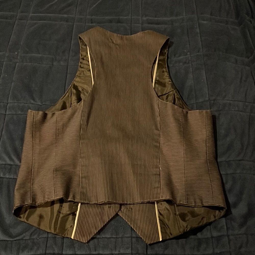 Gray and black vest